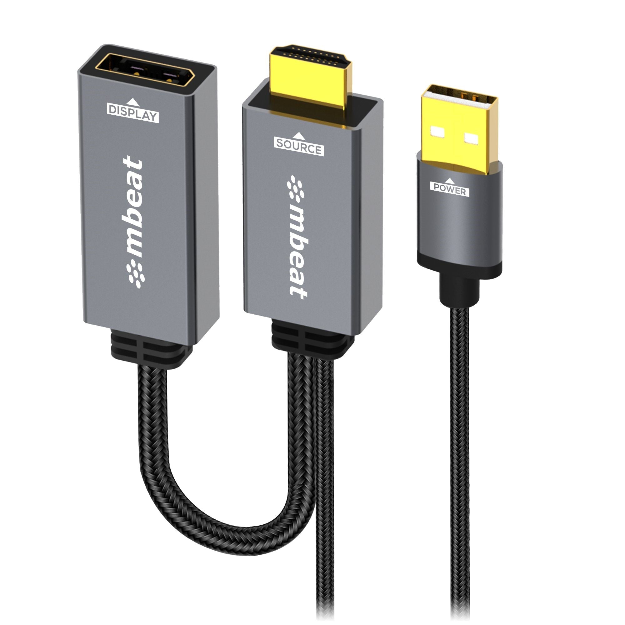 mbeat Tough Link HDMI to DisplayPort Adapter with USB Power  Seamless Signal Transfer  Plug-and-Play Convenience Cable Length: 15cm mbeat Tough Link HDMI to DisplayPort Adapter with USB Power  Seamless Signal Transfer  Plug-and-Play Convenience Cable Length: 15cm